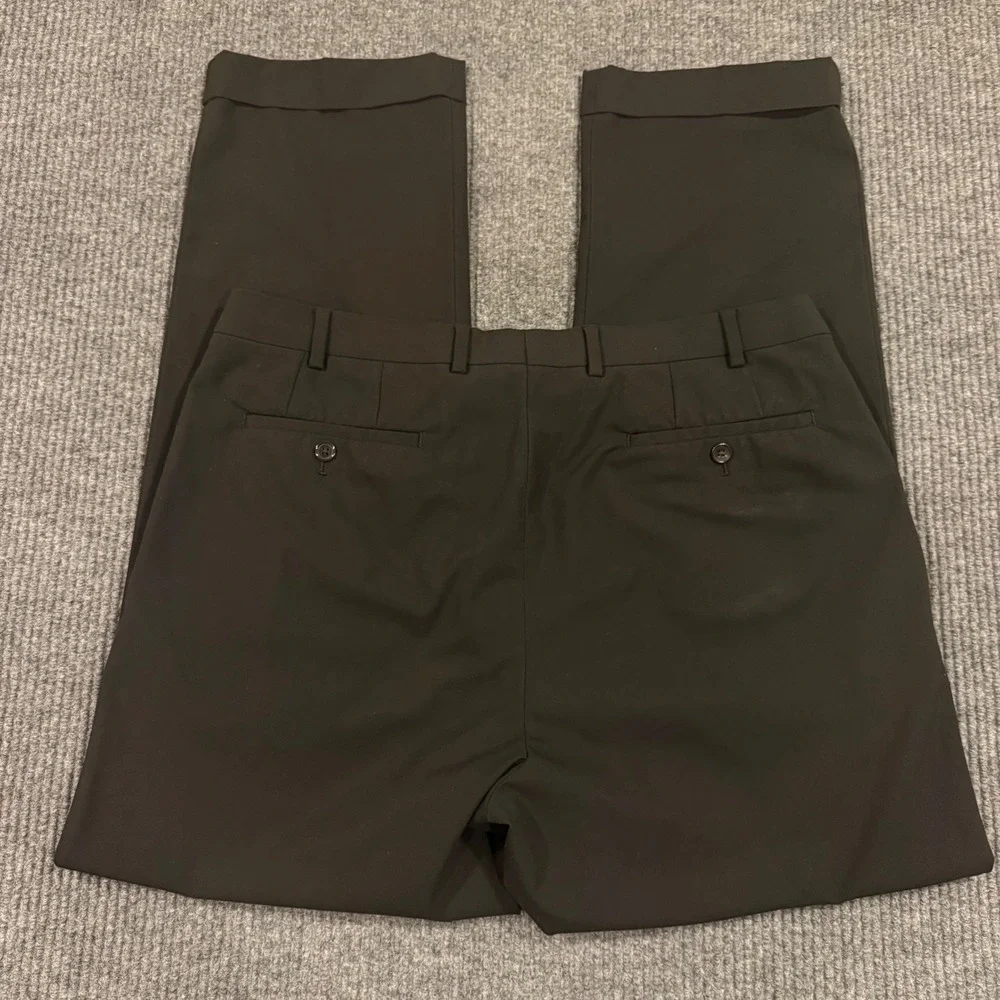 Lauren Ralph Lauren Mens 36x31 Black Pleated Cuffed Dress Pants Trousers